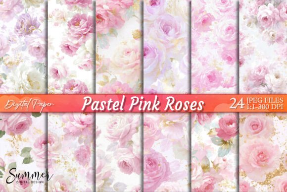 Download Pastel Pink Roses Romantic Floral Paper - Pastel pink Collection
