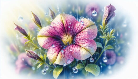 Download A Realism-style Painting of Raindrops on - Style Collection