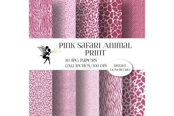 Download Pink Safari Animal Print Digital Papers - Animal print digital paper Collection