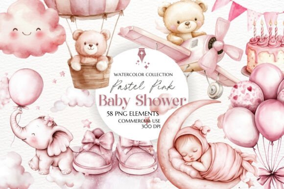 Download Pastel Pink Baby Shower Clipart - Pastel pink Collection
