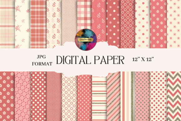 Download Peach and Cream Patterned Paper - Premium Bundle