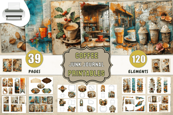 Download Coffee Junk Journal Printables Supplies - Journal printables Collection