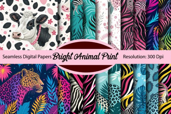 Download Bright Animal Print Digital Paper - Animal print digital paper Collection