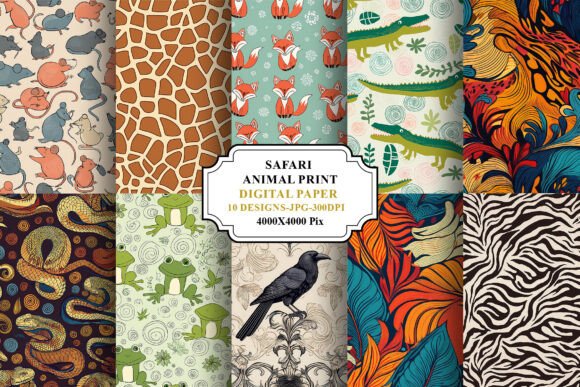 Download Safari Animal Print Digital Paper Bundle - Animal print digital paper Collection