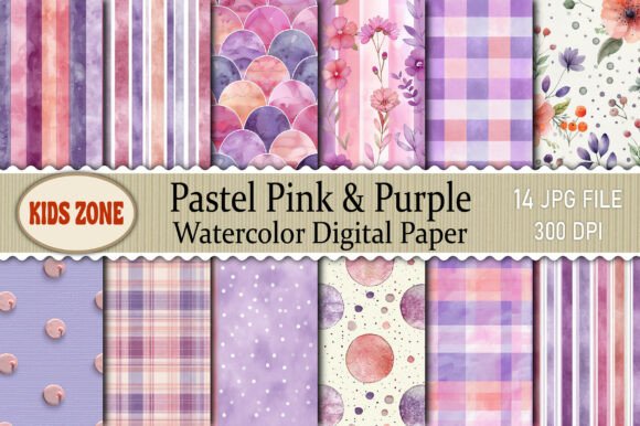Download Pastel Pink &amp; Purple Watercolor Digital - Pastel pink Collection