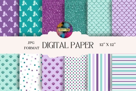 Download Mermaid Inspired Patterned Paper Pac - Premium Bundle
