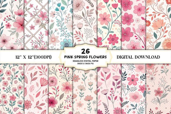 Download Cute Pastel Pink Spring Flowers Seamless - Pastel pink Collection