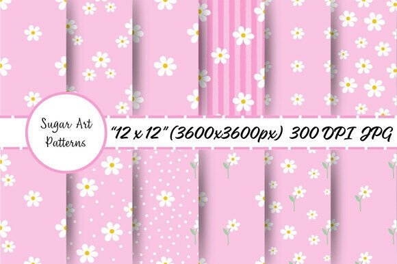 Download Pastel Pink Daisy Digital Paper - Pastel pink Collection