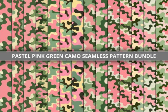 Download Pastel Pink Green Camo Pattern Bundle - Pastel pink Collection