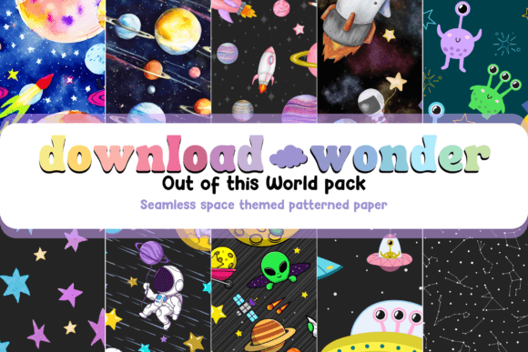 Download Space Theme Patterned Paper Seamless PNG - Premium Resources
