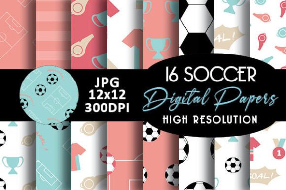 Download Pastel Pink Soccer Digital Papers - Pastel pink Collection